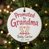 Promoted to Grandma Personalized Grandma Christmas Ornament 2026 tree