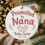 Promoted to Nana Personalized Nana Christmas Ornament 2026 tree