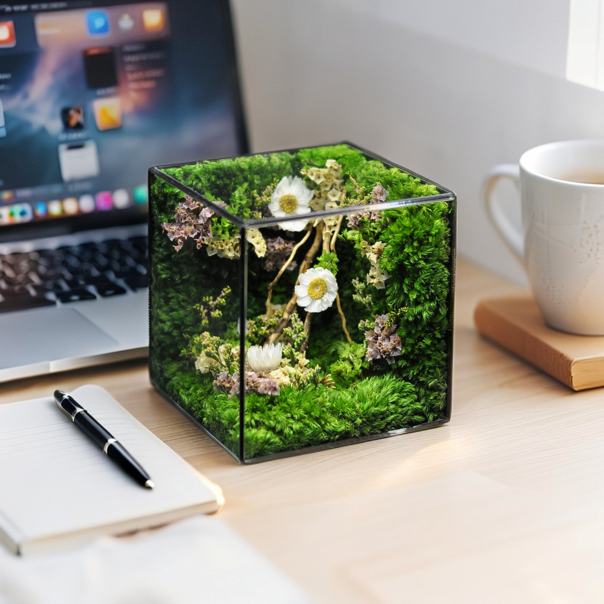 The Mophonic Eternal Garden Cube - Handcrafted Nature That Lasts Forever