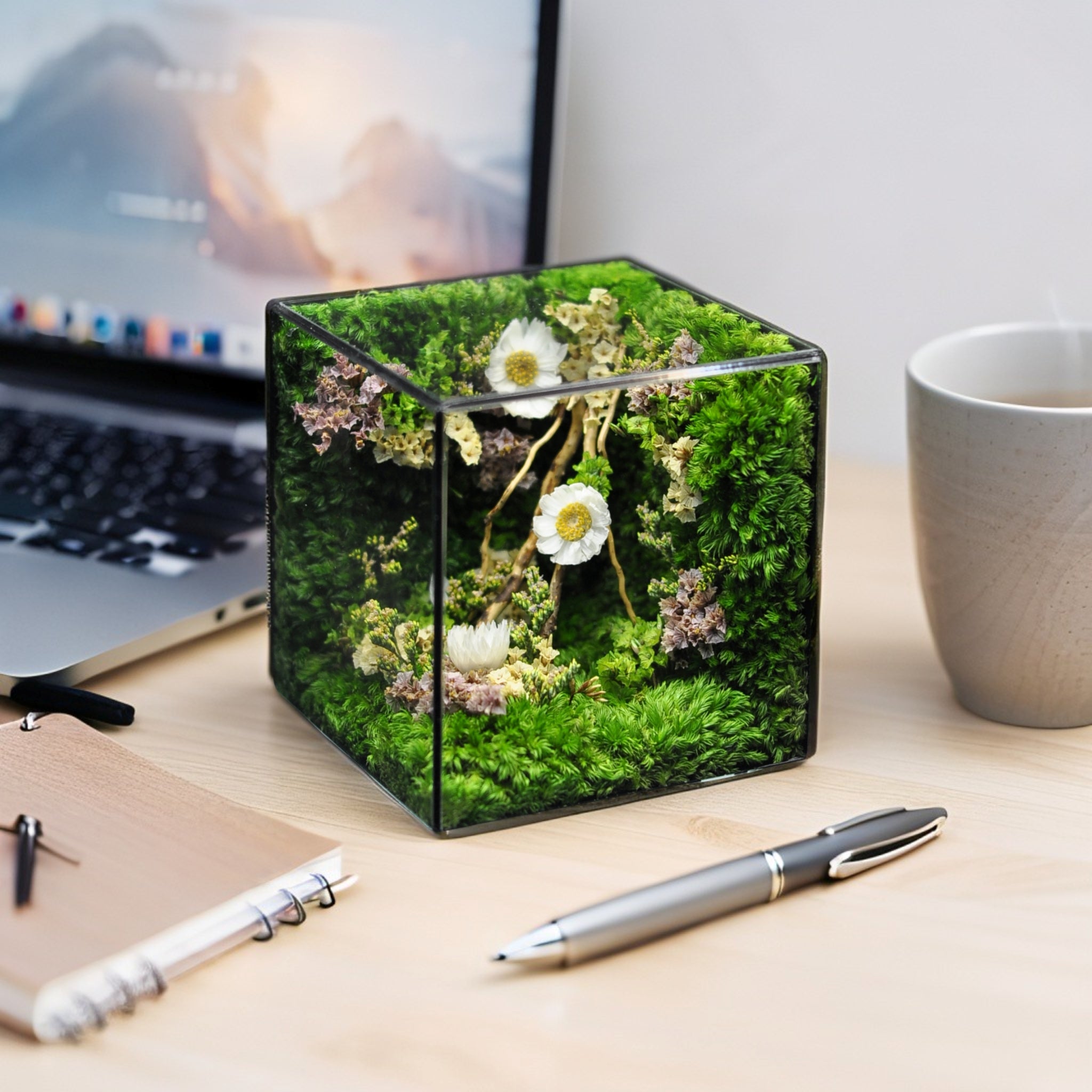 The Mophonic Eternal Garden Cube - Handcrafted Nature That Lasts Forever