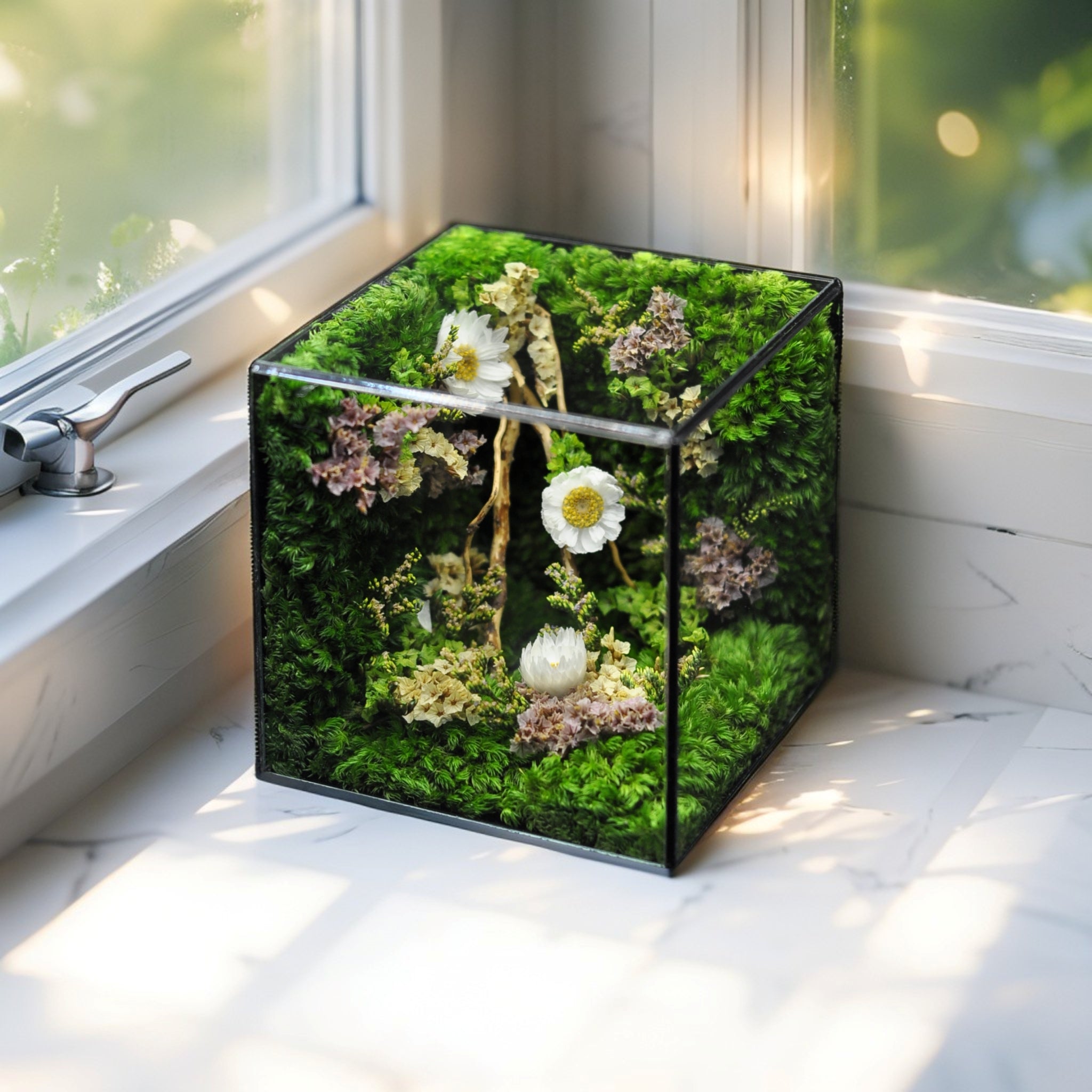 The Mophonic Eternal Garden Cube - Handcrafted Nature That Lasts Forever