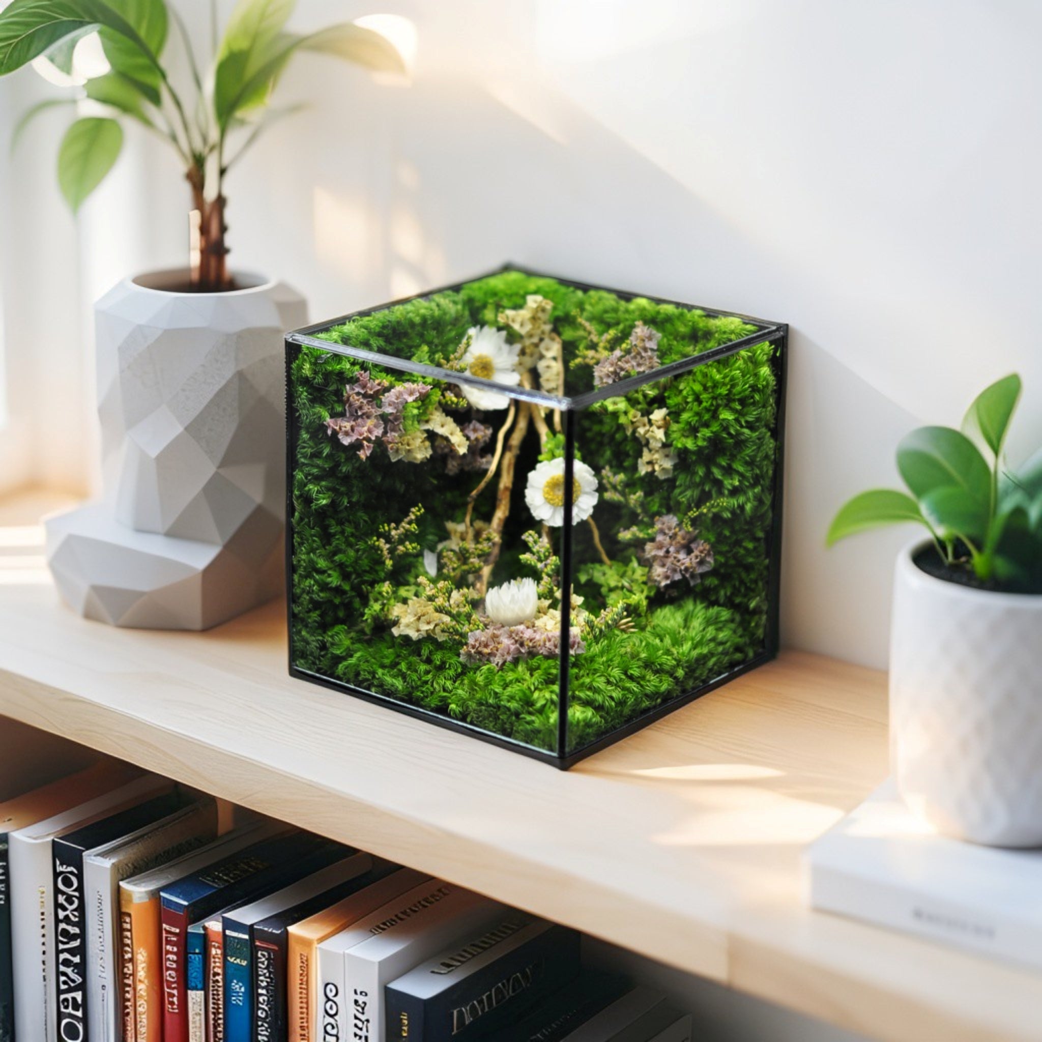 The Mophonic Eternal Garden Cube - Handcrafted Nature That Lasts Forever