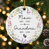 promoted to grandma new grandma personalized ornament tree