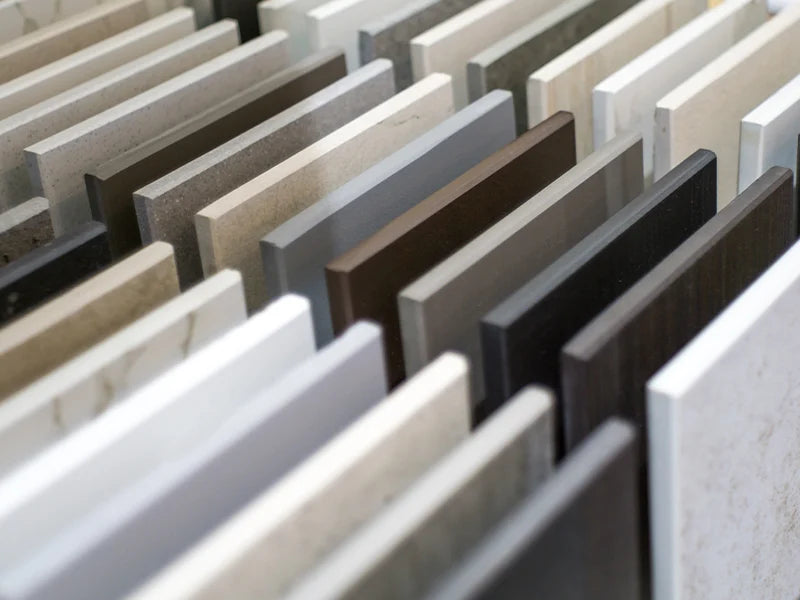 Collection showcasing different types of stone mats including diatomaceous earth, marble, granite, and slate mats arranged in modern home settings demonstrating variety and applications.
