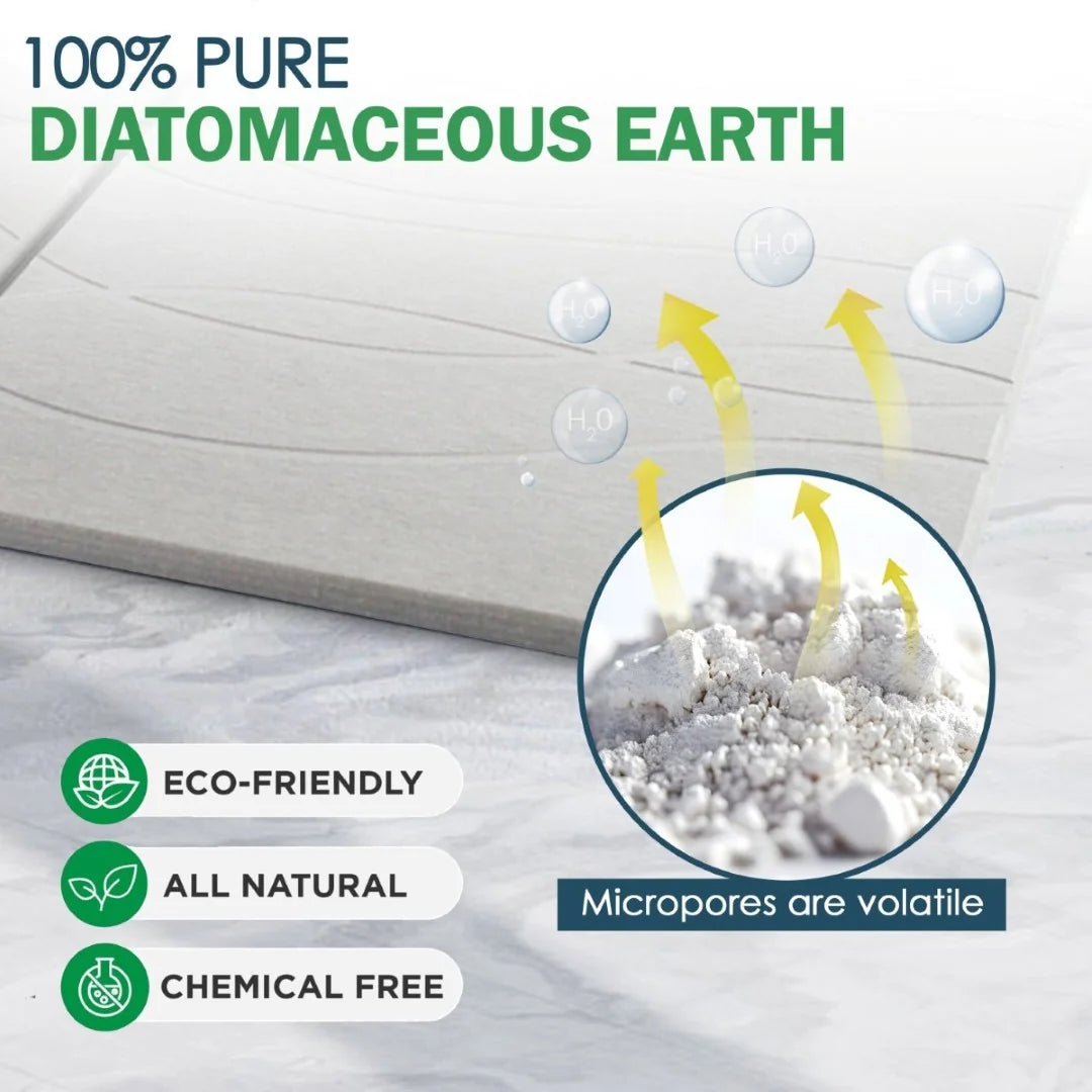 Instant Dry Stone Bath Mat - Soaks Water Fast, Anti-Mold