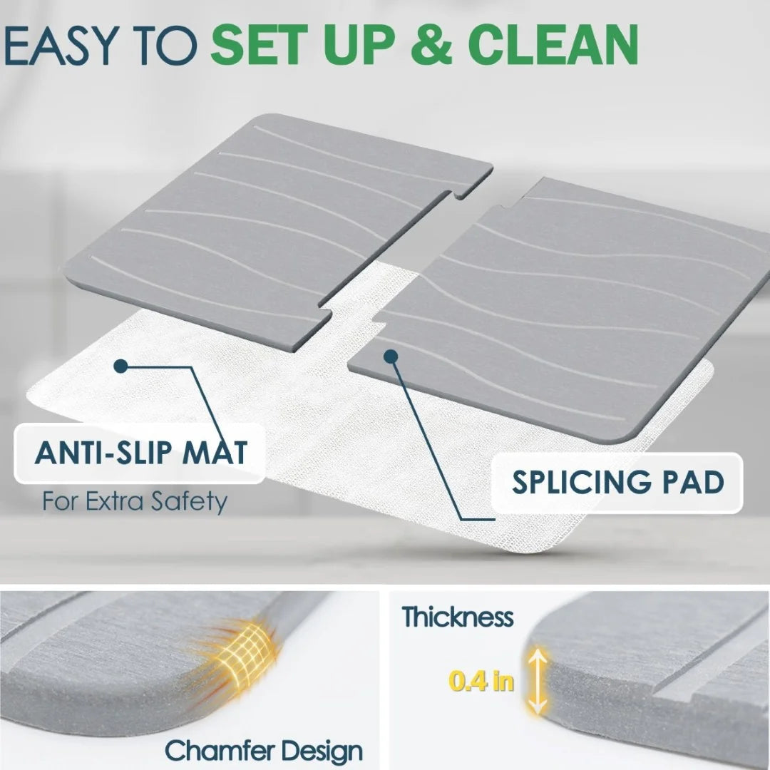 Instant Dry Stone Bath Mat - Soaks Water Fast, Anti-Mold