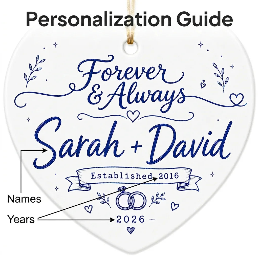 Anniversary Blue Keepsake Personalized Couple Christmas Ornament guide 2