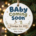 Baby Coming Soon Grandma Personalized Grandparent Christmas Ornament tree 2