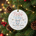 Baby on the Way Kid Core Personalized Pregnancy Announcement Christmas Ornament tree