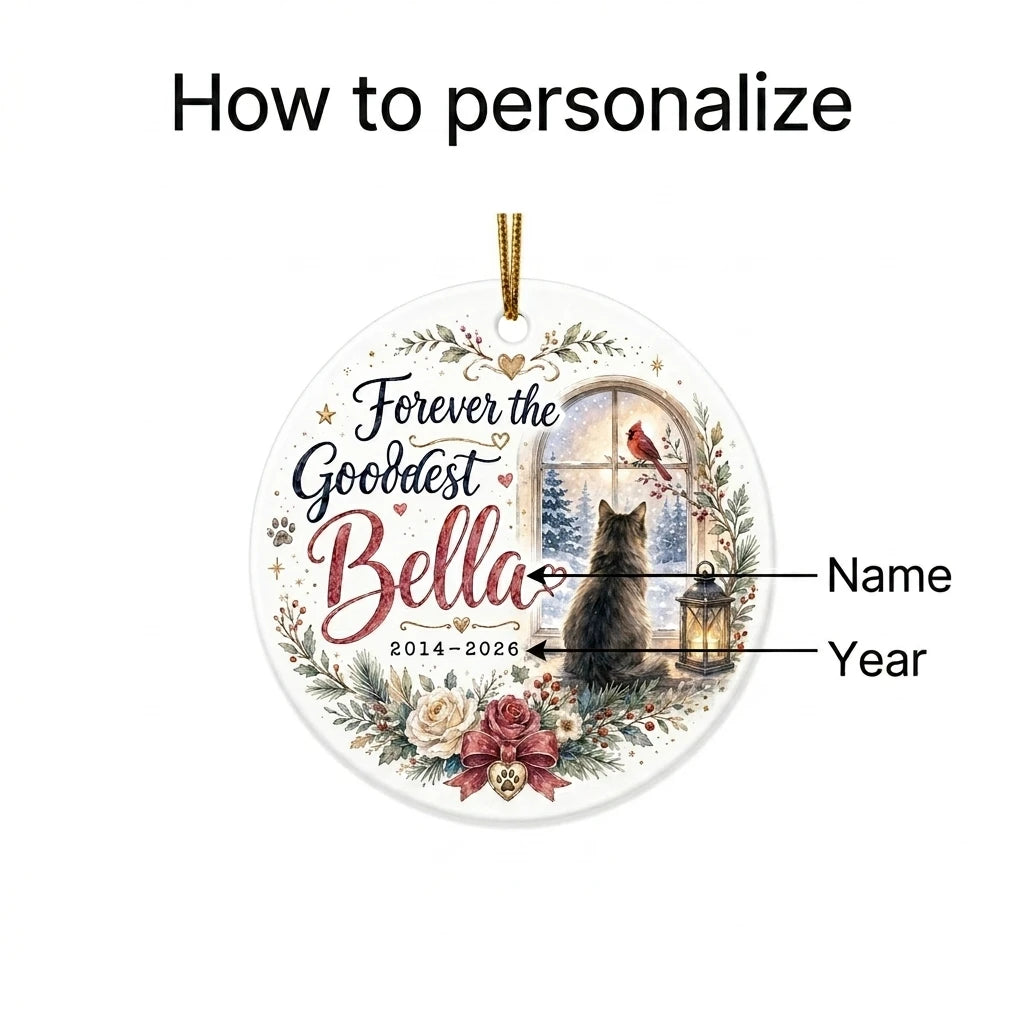 Cardinal Visitor Cat Personalized Pet Memorial Ornament guide 2