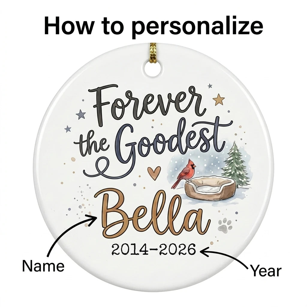 Cardinal Visitor Dog Personalized Pet Memorial Ornament guide