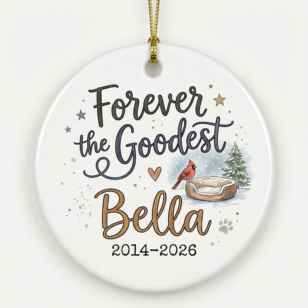 Cardinal Visitor Dog Personalized Pet Memorial Ornament hero