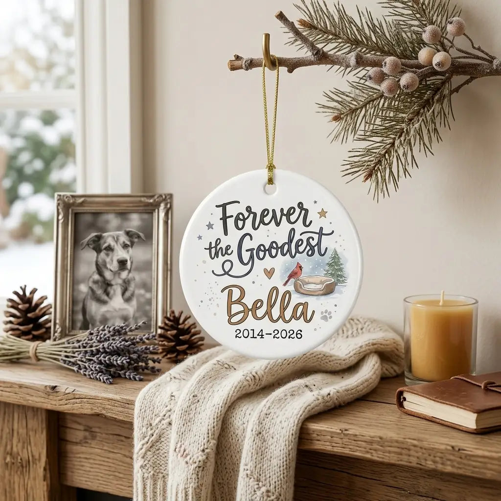 Cardinal Visitor Dog Personalized Pet Memorial Ornament lifestyle