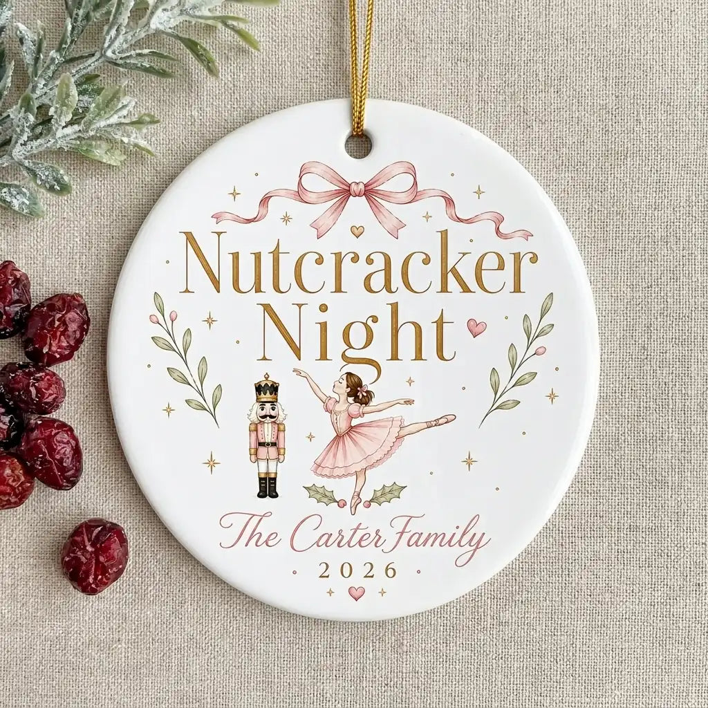 Clara Ballet Personalized Nutcracker Christmas Ornament detail 2
