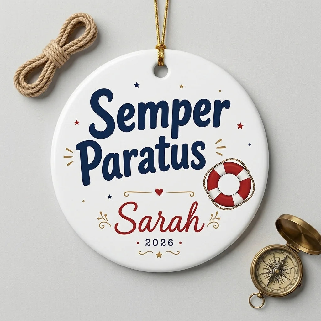 Coast Guard Personalized Military Christmas Ornament detail 2