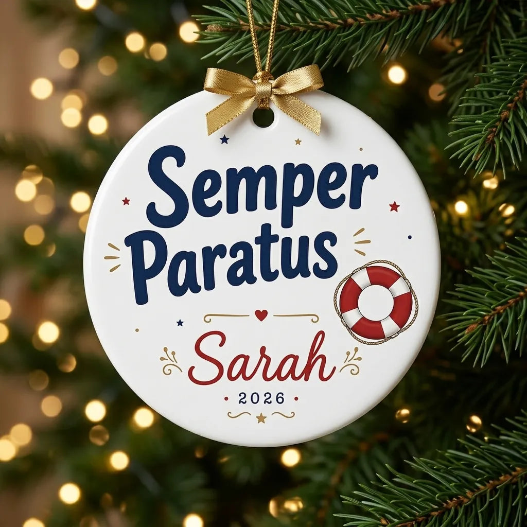 Coast Guard Personalized Military Christmas Ornament tree