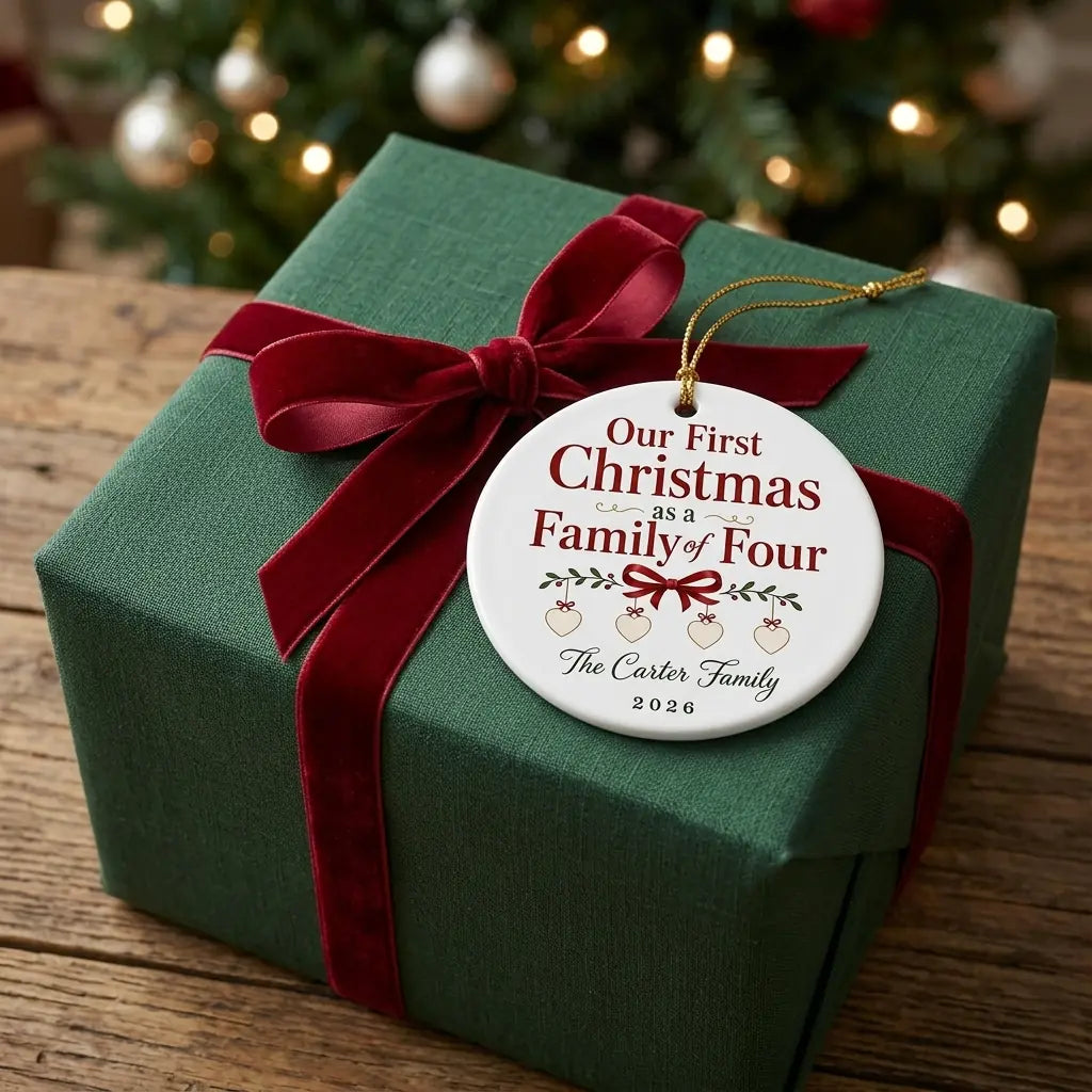 Coquette Family Personalized Family Names Christmas Ornament gift