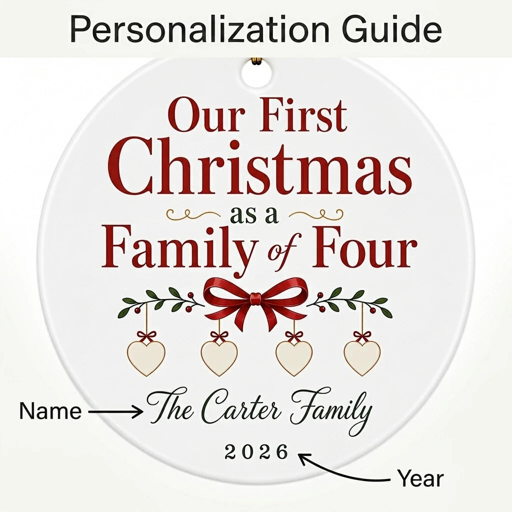Coquette Family Personalized Family Names Christmas Ornament guide