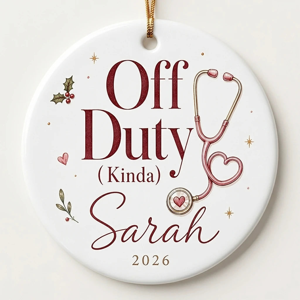Coquette Nurse Personalized Nurse Christmas Ornament hero