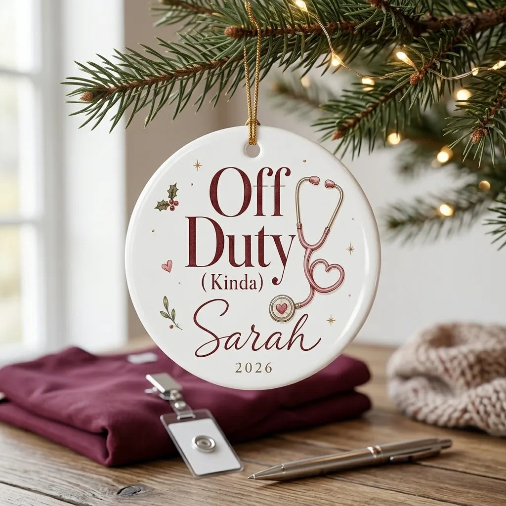 Coquette Nurse Personalized Nurse Christmas Ornament lifestyle