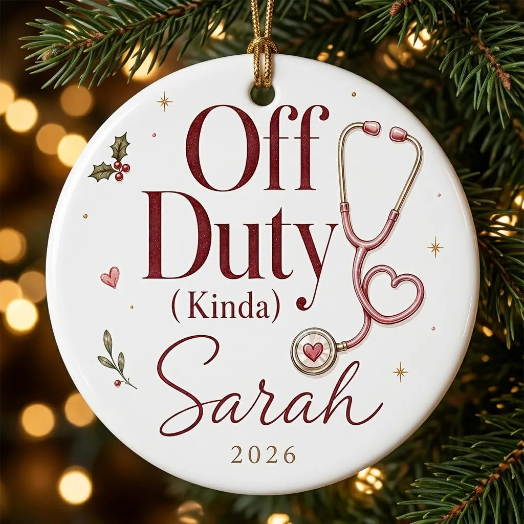 Coquette Nurse Personalized Nurse Christmas Ornament tree