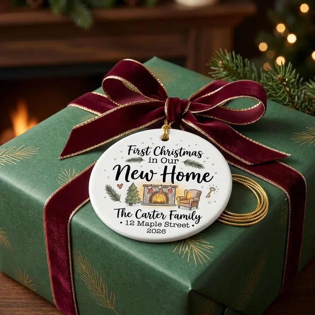 Cozy Interior Personalized New Home Christmas Ornament gift