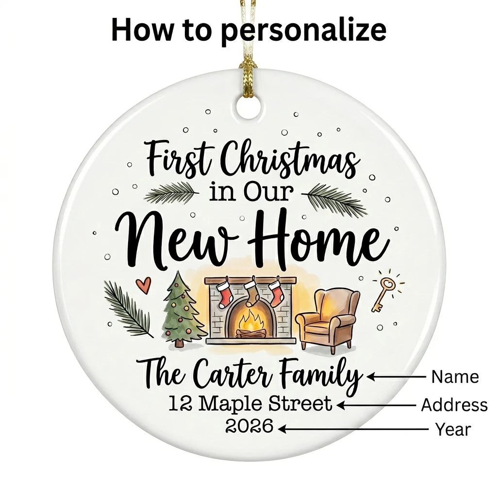 Cozy Interior Personalized New Home Christmas Ornament guide
