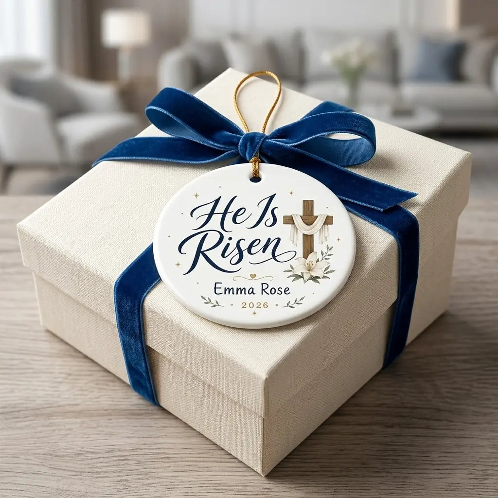 Cross & Lilies Personalized Easter Ornament gift