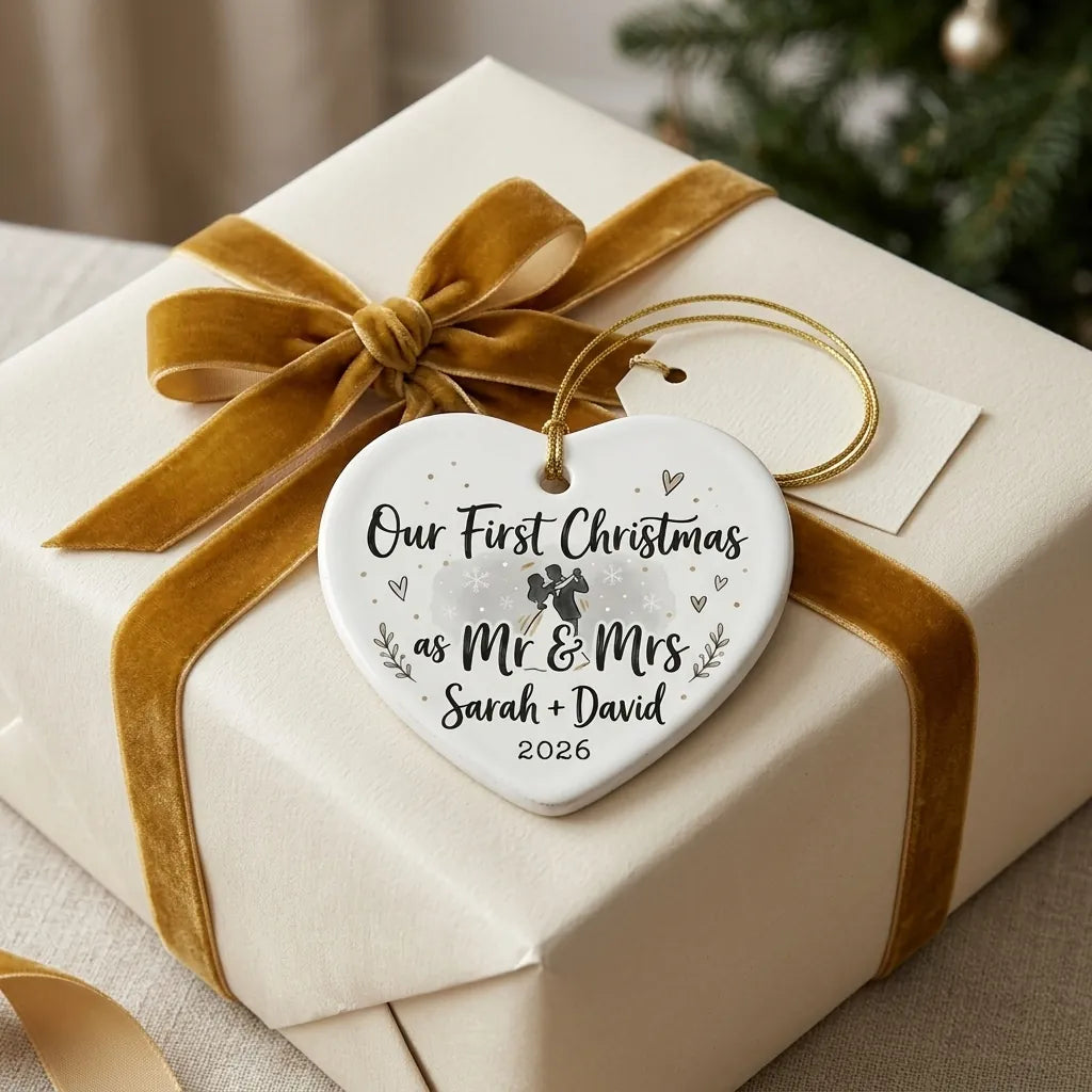 Dancing Couple Personalized First Married Christmas Ornament gift