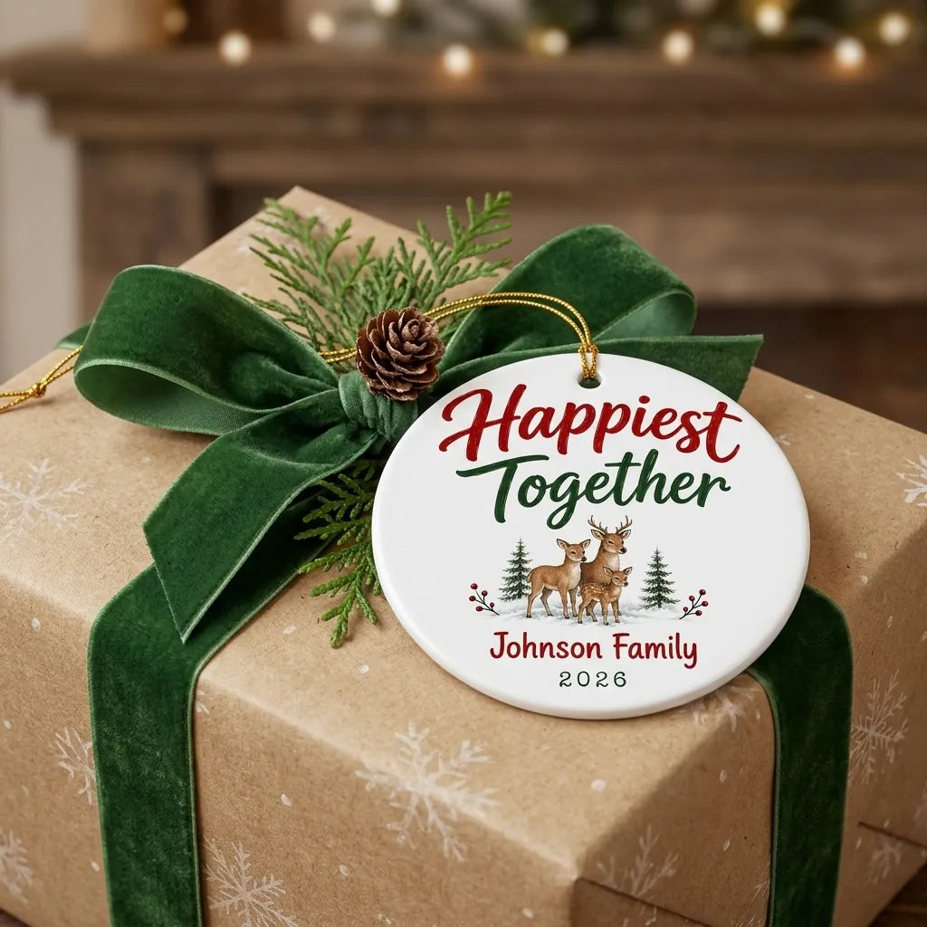 Deer Family Personalized Pet Christmas Ornament gift