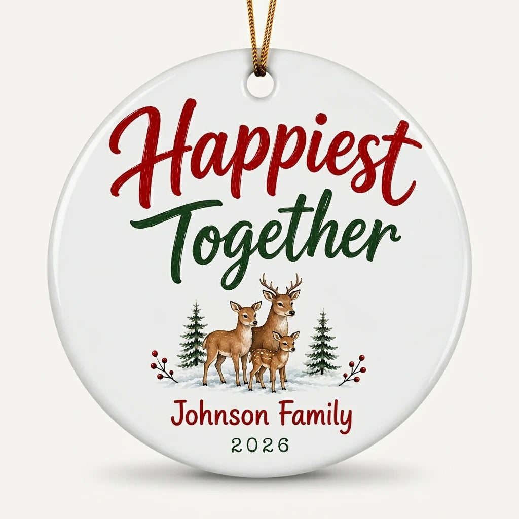 Deer Family Personalized Pet Christmas Ornament hero