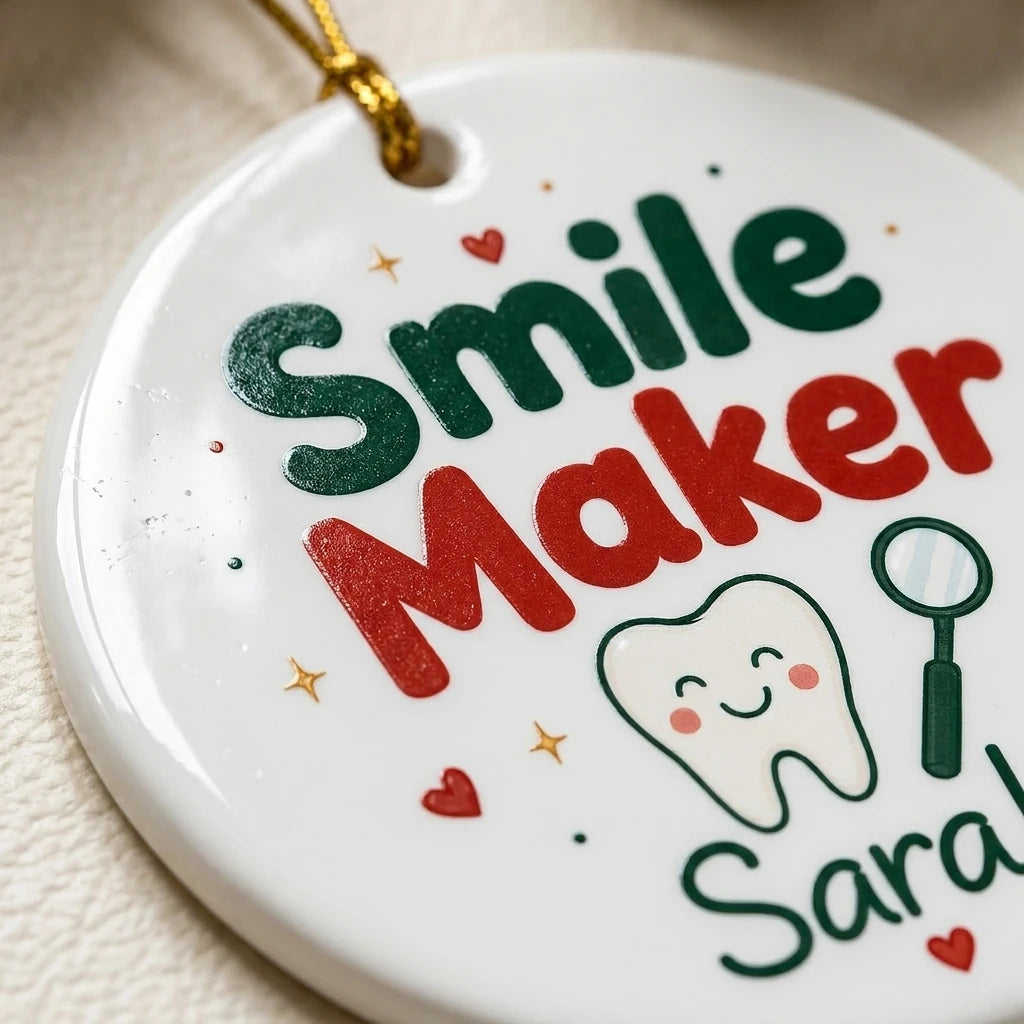 Dental Hygienist Personalized Nurse Christmas Ornament detail