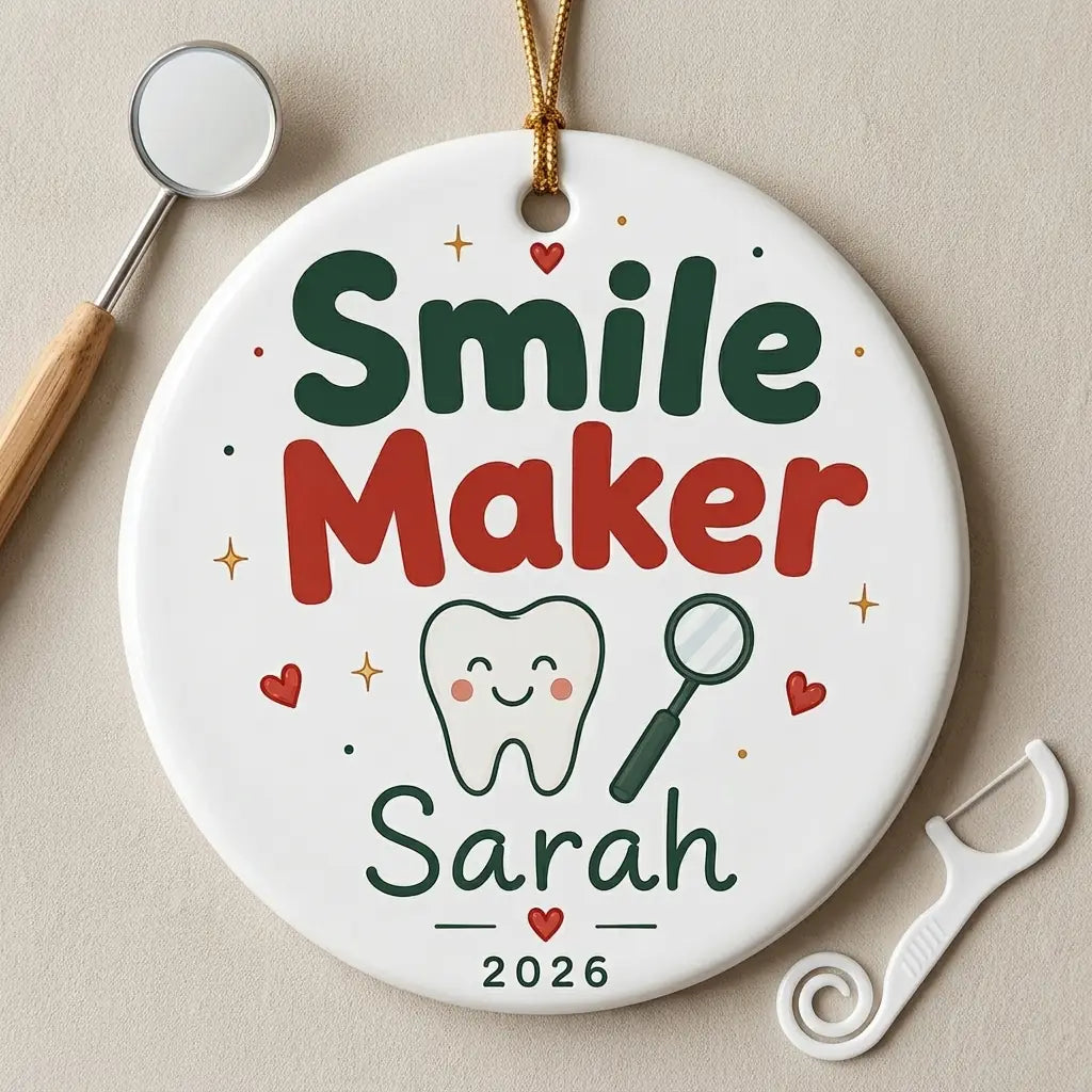 Dental Hygienist Personalized Nurse Christmas Ornament detail 2