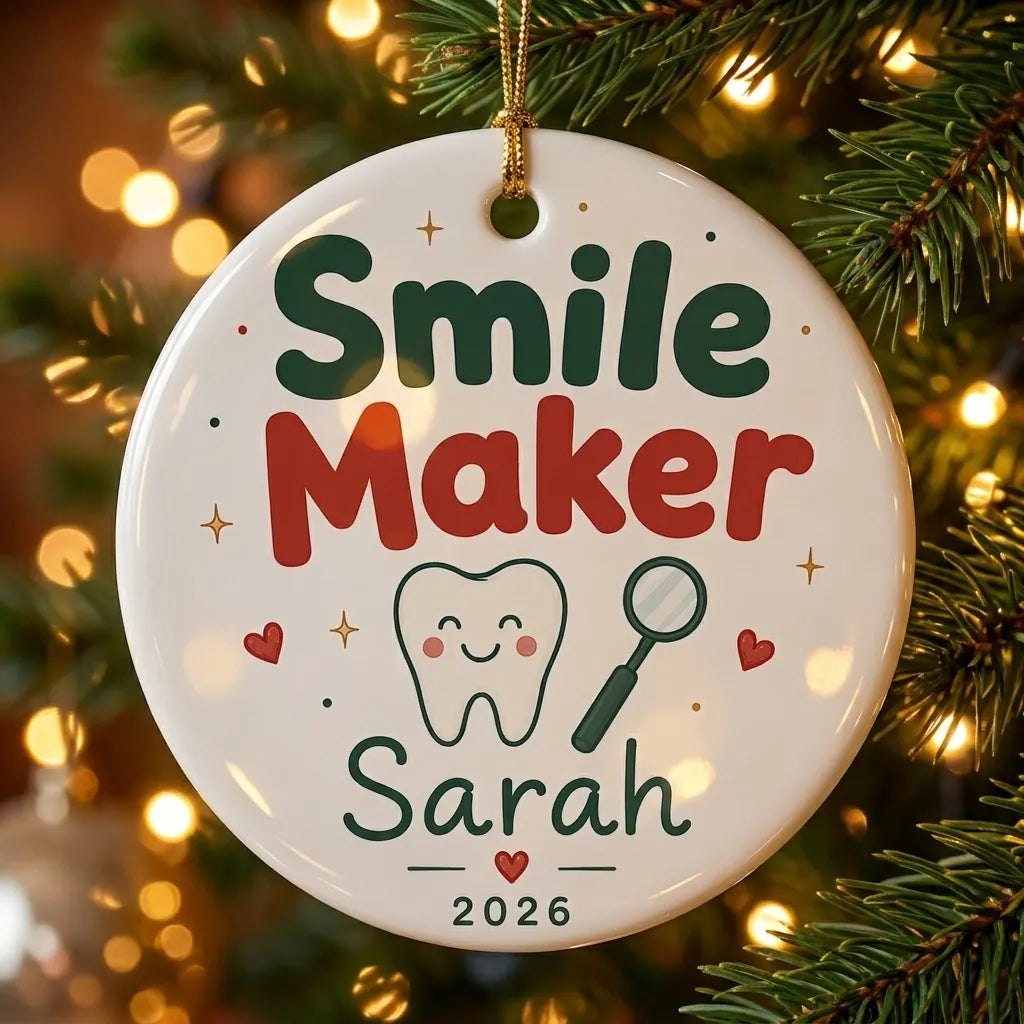 Dental Hygienist Personalized Nurse Christmas Ornament tree
