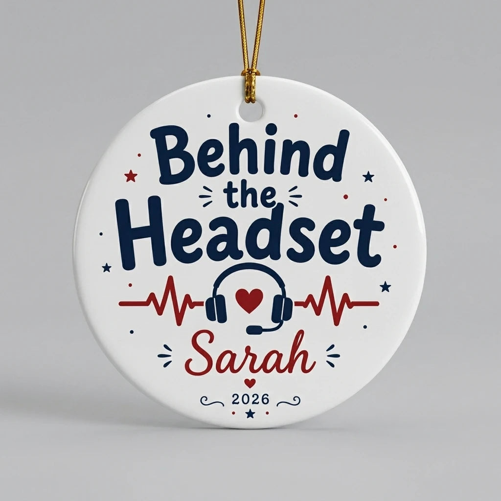 Dispatcher 911 Personalized Military Christmas Ornament detail 2
