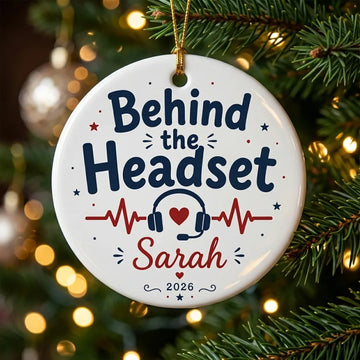 Dispatcher 911 Personalized Military Christmas Ornament tree