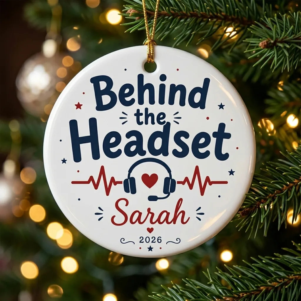 Dispatcher 911 Personalized Military Christmas Ornament tree
