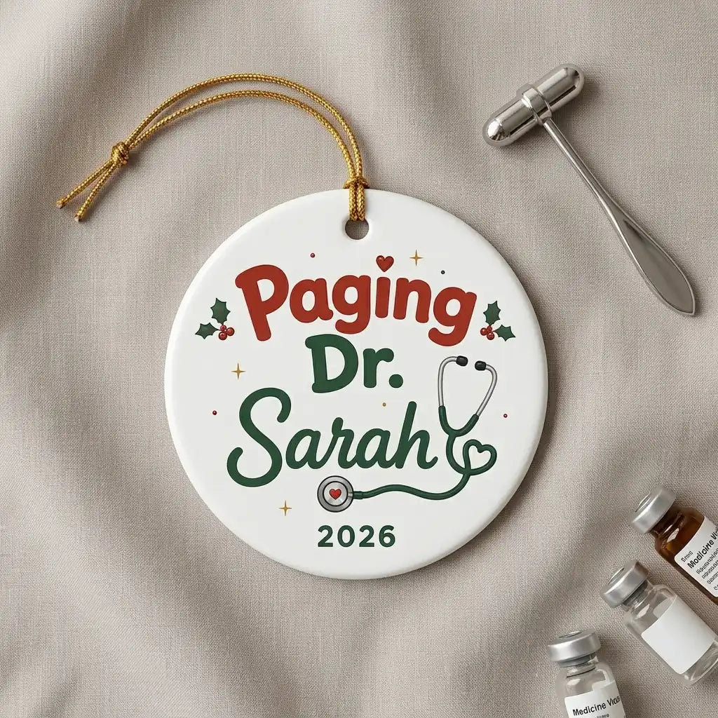 Doctor Classic Personalized Nurse Christmas Ornament detail 2