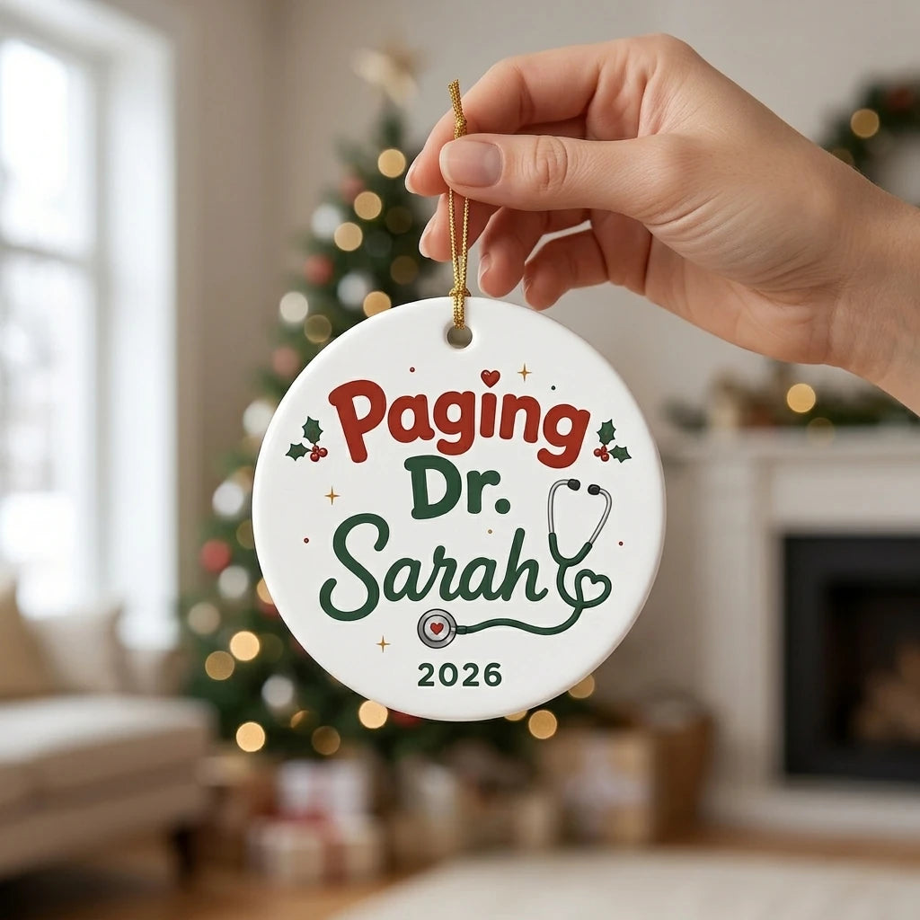Doctor Classic Personalized Nurse Christmas Ornament hand