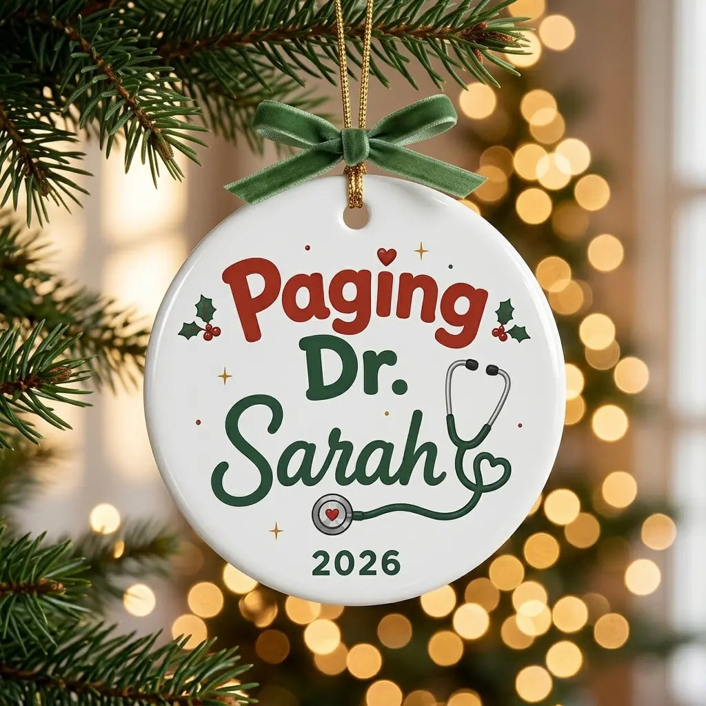 Doctor Classic Personalized Nurse Christmas Ornament tree