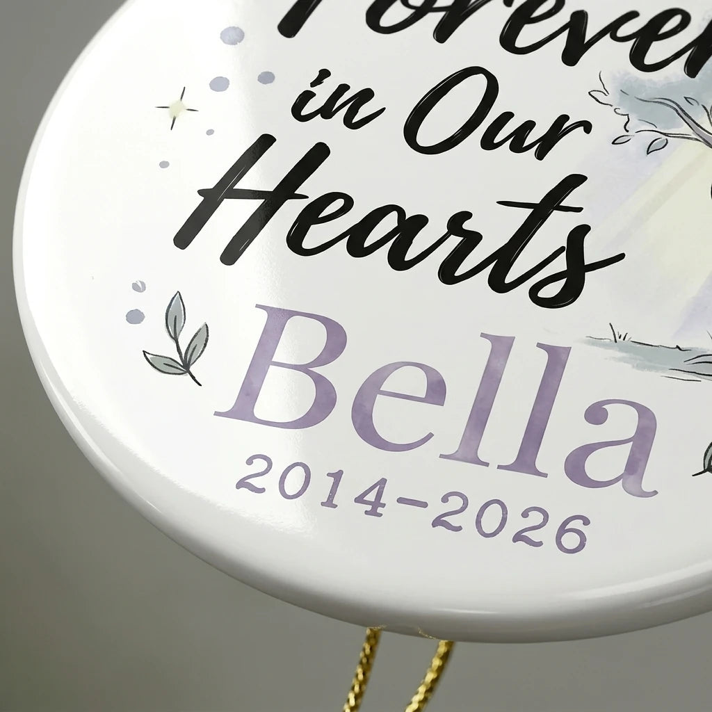 Dog at Tree Personalized Pet Memorial Christmas Ornament 2026 detail 3