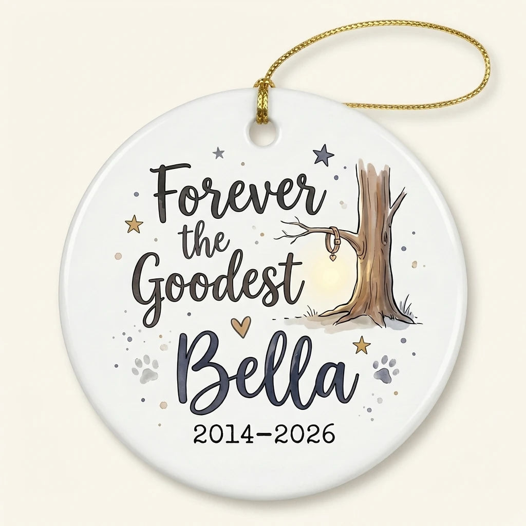 Dog at Tree Personalized Pet Memorial Christmas Ornament 2026 hero 3