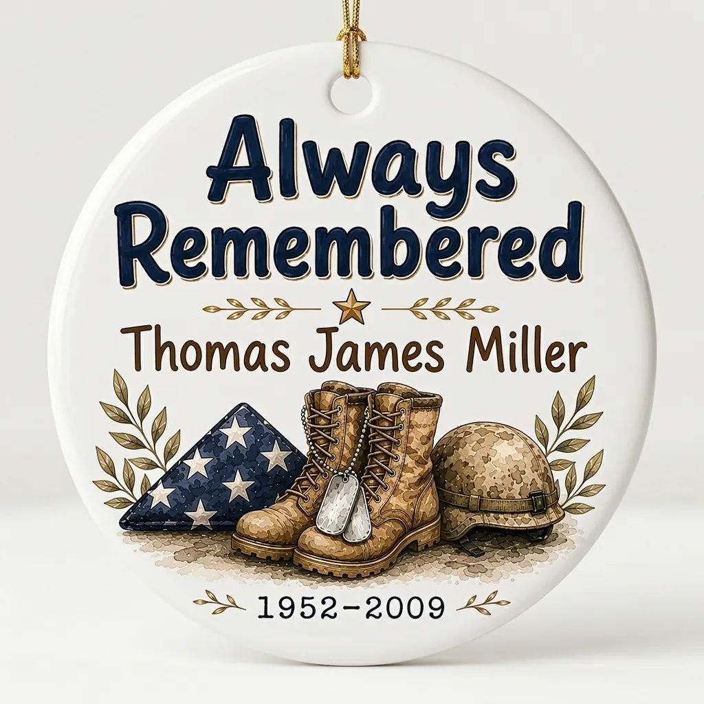 Empty Boots Personalized Memorial Christmas Ornament 2026 hero