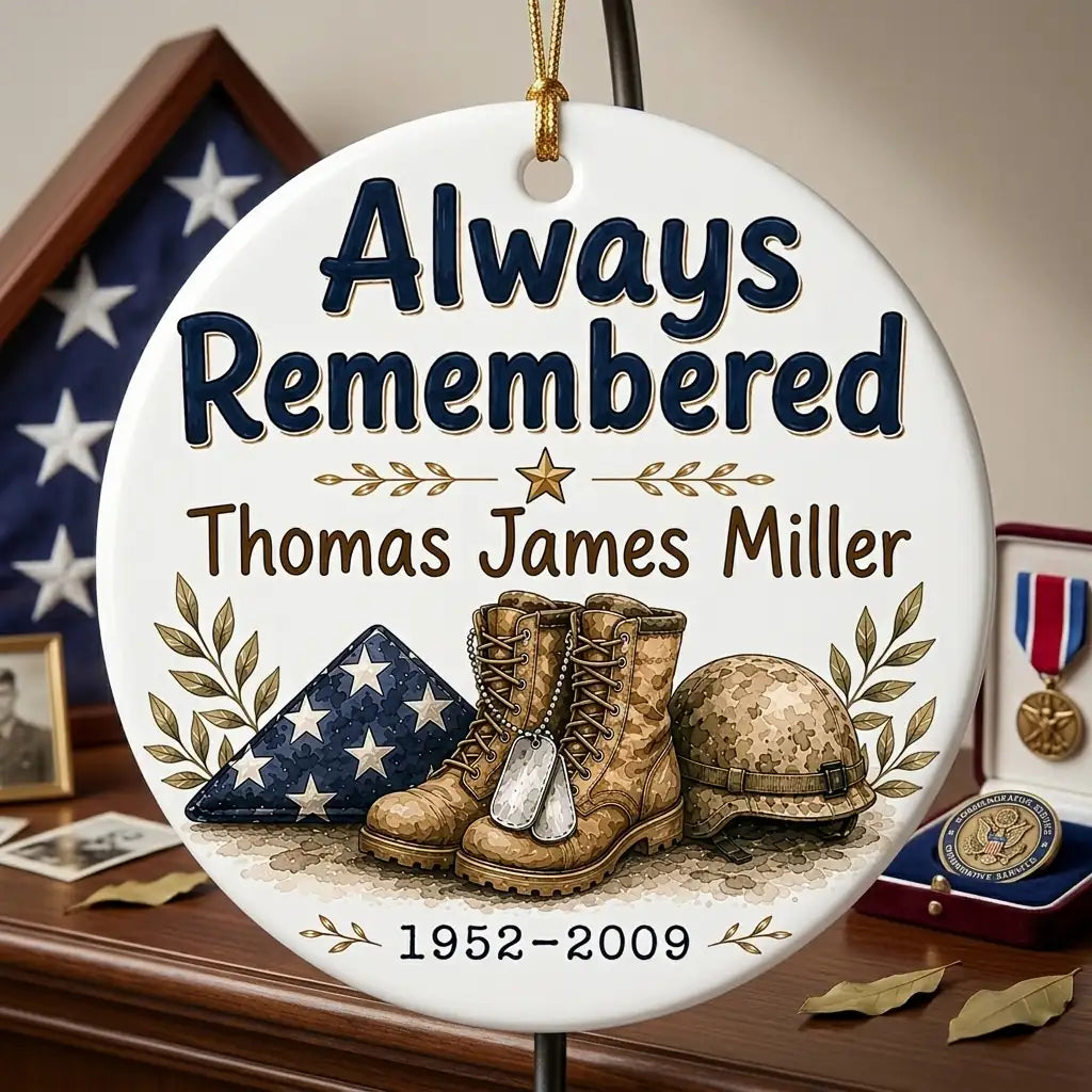 Empty Boots Personalized Memorial Christmas Ornament 2026 lifestyle