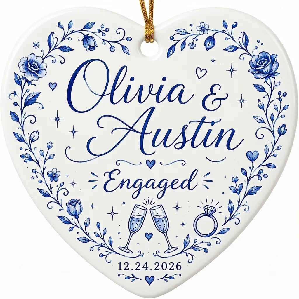 Engaged Blue Keepsake Personalized Engaged Christmas Ornament 2026 hero