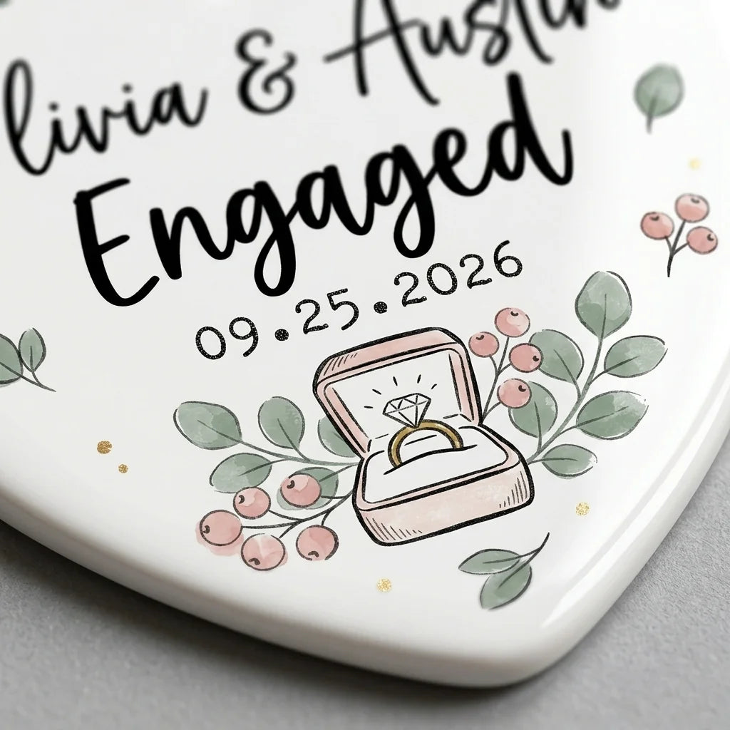 Engaged Ring Box Personalized Engaged Christmas Ornament 2026 detail 2