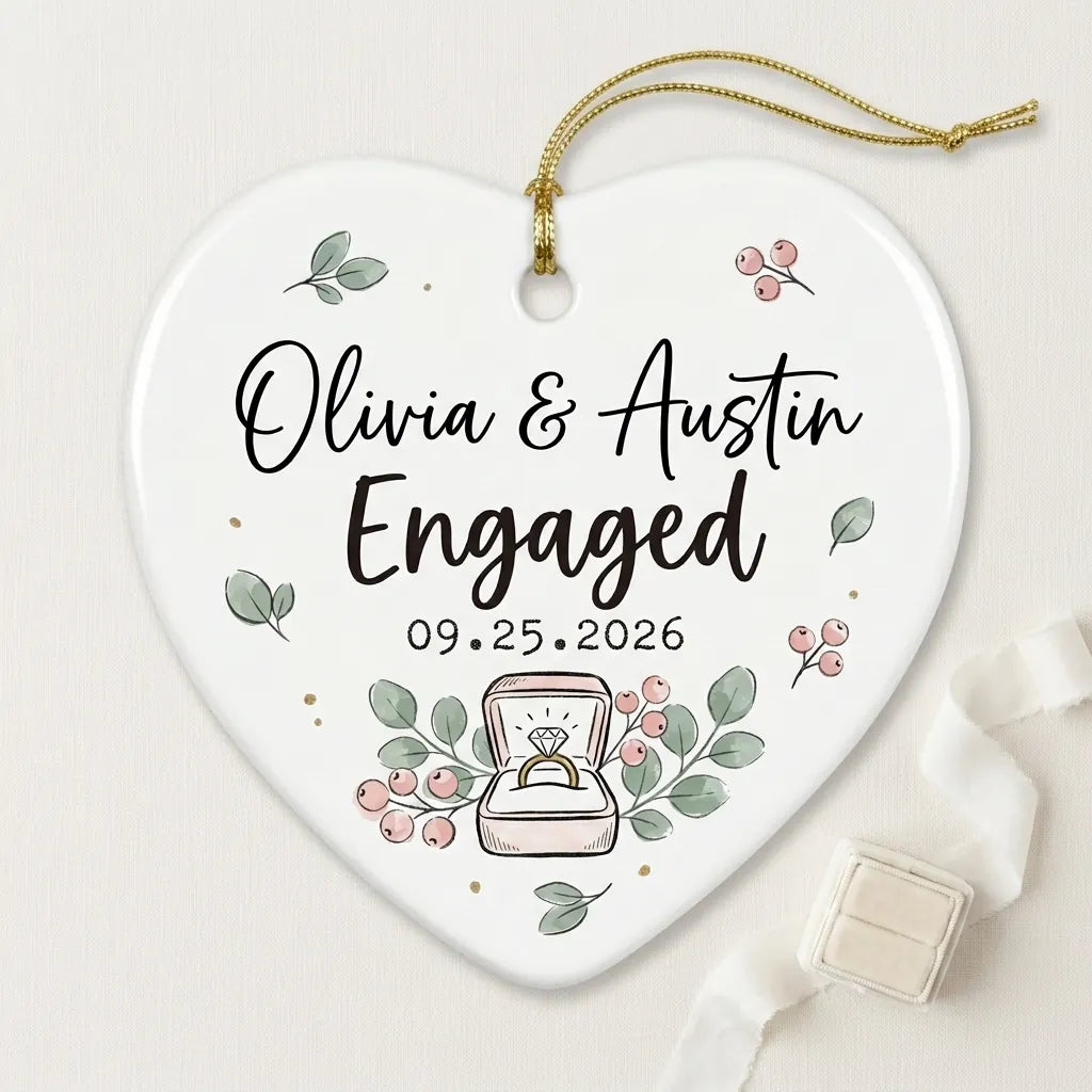 Engaged Ring Box Personalized Engaged Christmas Ornament 2026 detail 3