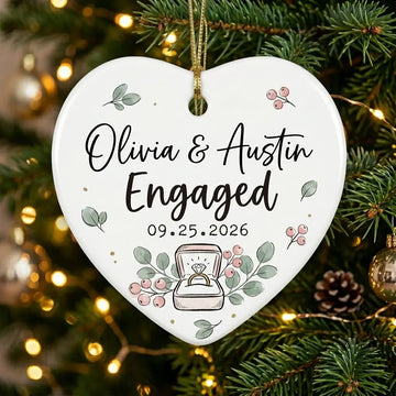 Engaged Ring Box Personalized Engaged Christmas Ornament 2026 tree