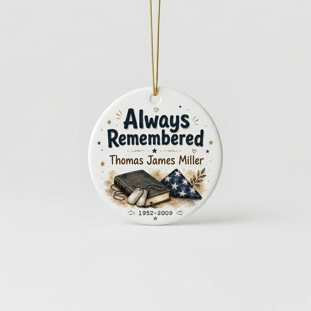 Fallen Hero Personalized Memorial Christmas Ornament 2026 detail 2