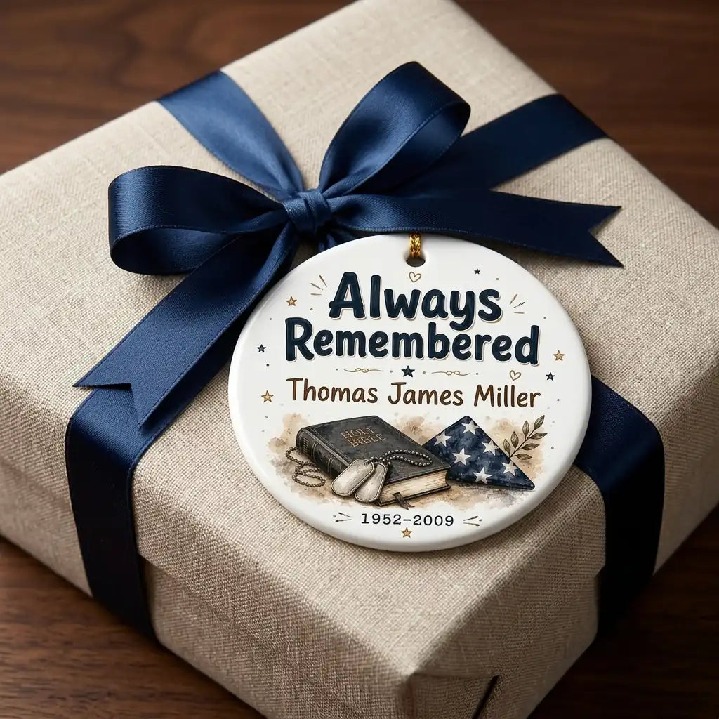 Fallen Hero Personalized Memorial Christmas Ornament 2026 gift